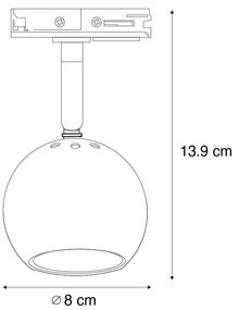 Модерен 1-фазен релсов прожектор черен със злато - Gissi