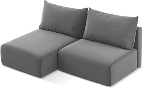 Сив кадифен сгъваем/с място за съхранение ъглов диван (ляв ъгъл) Kalena – Makamii