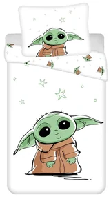 Памучно детско спално бельо за единично легло 140x200 cm Star Wars Baby Yoda - Jerry Fabrics