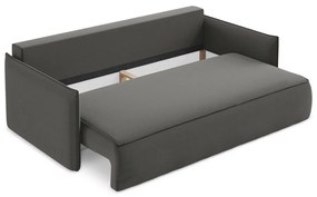 Тъмносив кадифен разтегателен диван с място за съхранение 225 cm Hula – Makamii