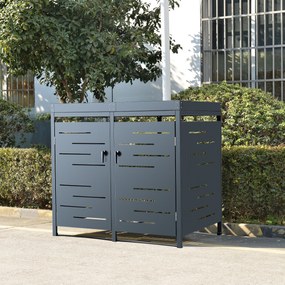 Trash Enclosure Salching for 2 Wastebins Anthracite 122x132x80cm