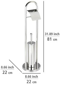 Четка за тоалетна с поставка за тоалетна хартия в сребристо Vasto - Wenko