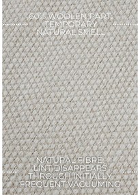 Кремав ръчно изработен килим със смес от вълна 190x280 cm Pradesh Natural White – Elle Decoration