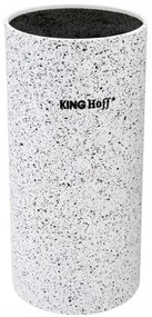 Универсална поставка за ножове Kinghoff KH 1092, Подходяща за всички размери остриета, Бял мрамор