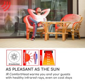 Blumfeldt Gold Bar 2000 Swing, инфрачервен нагревател, 2000W, 60 °, трептене