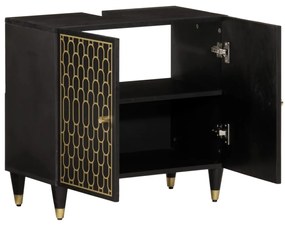 358339 vidaXL Шкаф за баня 62x33x58 см масивно мангово дърво