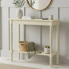 Конзолна маса от масивен бор в цвят слонова кост 30x80 cm Heritage – Premier Housewares