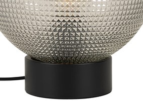 Дизайнерска настолна лампа черна с опушено стъкло - Chico