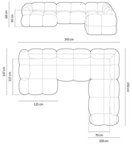 Ъглов диван в тухлен цвят (десен ъгъл/U форма) Loretto – Cosmopolitan Design