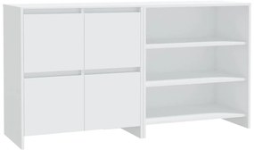 3098081 vidaXL Бюфет от 2 части, бял, инженерно дърво