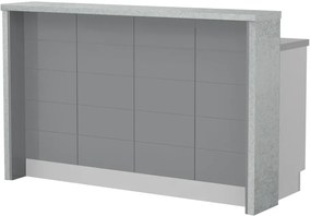 Островна кухненска пейка Hudson-Length: 160 cm.-Gray-Chromix Silver