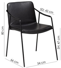 Стол за хранене от черна изкуствена кожа Boto - DAN-FORM Denmark