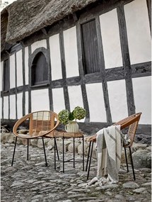 Градински комплект за отдих от изкуствен ратан в естествен цвят за 2 Dudine – Bloomingville