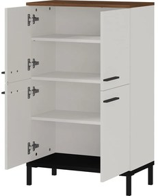 Сив и бежов висок шкаф за баня от орех 60x97 cm Yonkers - Germania