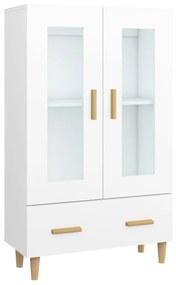 812546 vidaXL Висок шкаф, бял, 70x31x115 см, инженерно дърво