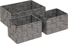 Сет кош за съхранение 5five Lise, 3 бр - Сив