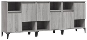 3185749 vidaXL Сайдборд, 3 бр, сив сонома, 60x35x70 см, инженерно дърво