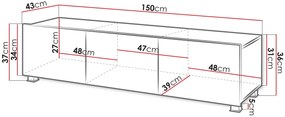 TV шкаф Calabrini-Natural-Length: 100 cm.