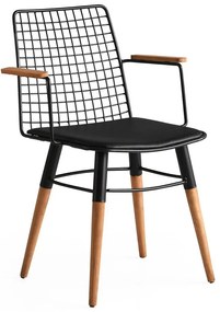 Черни метални трапезни столове в комплект от 2 броя Trend - Kalune Design