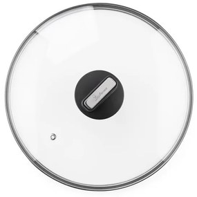 Тенджера Luigi Ferrero Regina FR-2840, 28x12.5 см, 6.5 л, Незалепващо мраморно покритие, Стъклен капак с отвор за пара, Индукция, Черен