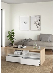 Масичка за кафе в бял и естествен цвят 60x120 cm Next – Tvilum