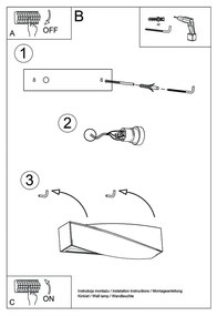 Черна керамична стенна лампа Taurus - Sollux