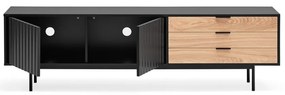 Черна/естествена маса за телевизор от декор от дъб 180x52 cm Sierra – Teulat