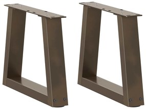 4012527 vidaXL Крака за масичка за кафе, V-образни, 2 бр., естествена стомана, 40 x (30-31,3) см, стомана