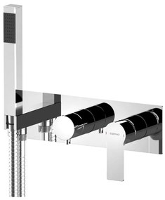 Вградена душ батерия в лъскаво-сребрист цвят (3 изхода) Pax – Sapho