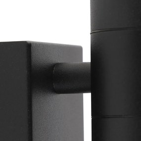 Външна стенна лампа черна 2-светлина с датчик за движение IP44 - Duo