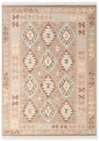 Светлосин и бежов двустранен ръчно изработен вълнен килим 120x170 cm Kamal Dune – Nouristan