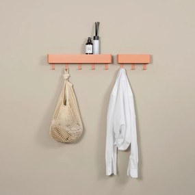 Метална стенна закачалка в цвят сьомга с рафт Dax Play - Spinder Design