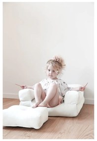 Детски сгъваем фотьойл с табуретка Creamy Mini Cube - Karup Design