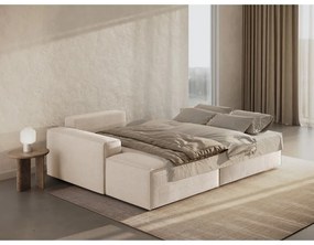 Бежов разтегателен ъглов диван от букле (ляв ъгъл) Jodie – Micadoni Home