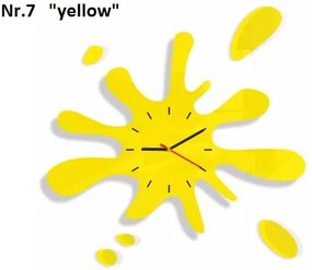 Модерен стенен часовник във формата на пръски Жълто