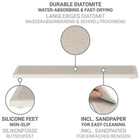 Бежова тавичка за оттичане за съдовете от диатомична глина 30x8 cm Damon – Wenko