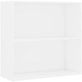 800999 vidaXL 2-етажна библиотека, бяла, 80x30x76,5 см, инженерно дърво