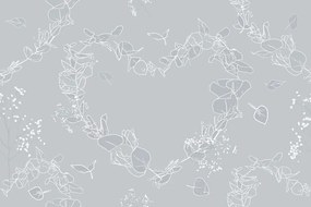Тапет – Народно сърце в сиво изпълнение