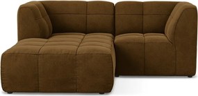 Кадифен ъглов диван в цвят горчица (ляв ъгъл) Aloha – Makamii