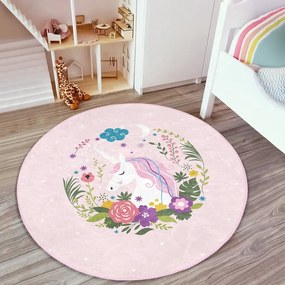 Розов детски килим ø 120 cm Comfort - Mila Home