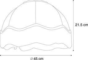 Бежов текстилен абажур с бял интериор 45/15/21.5 - Heritage