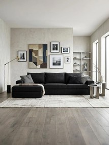 Ъгъл диван Mission-Customizable-230φ 145β cm.-Black