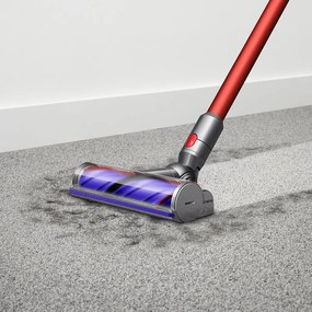 Вертикална прахосмукачка Dyson V10 Origin 394464-01, 525W, 151AW, 0.76l, 125000 об/мин, 60 мин, 3 режима, Motorbar четка, Никел/червен