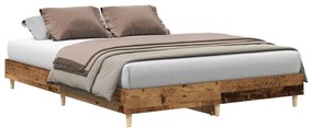 3328724 vidaXL Рамка за легло без матрак старо дърво 140x200см инженерно дърво