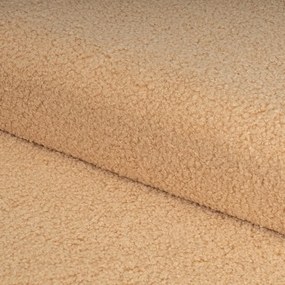 Светлокафява табуретка от прежда с примки от букле Folding – Casa Selección