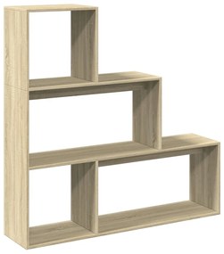 857987 vidaXL Разделител за стая / библиотека 3 нива дъб сонома 123x29x123 см