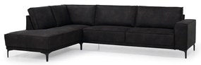 Тъмносив ъглов диван от изкуствена кожа (ляв ъгъл) Copenhagen - Scandic