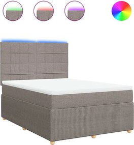 3294411 vidaXL Боксспринг легло с матрак, таупе, 160x200 см, плат