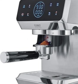 Еспресо машина Caso EspressoGourmet&Grind, 1500W, 20 bar, 1.8 л, Ulka, Pre-infusion, Cold Brew Сензорно управление, Мелачка, Портафилтър, Инокс