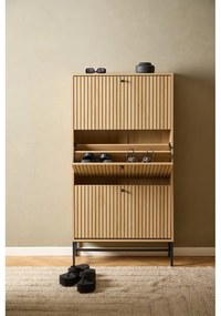 Накланяща се стойка за обувки от дъбов декор в естествен цвят 72x140x25 cm Albany – Actona